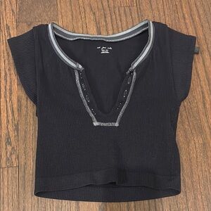 Black Ribbed Urban OutfittersTop